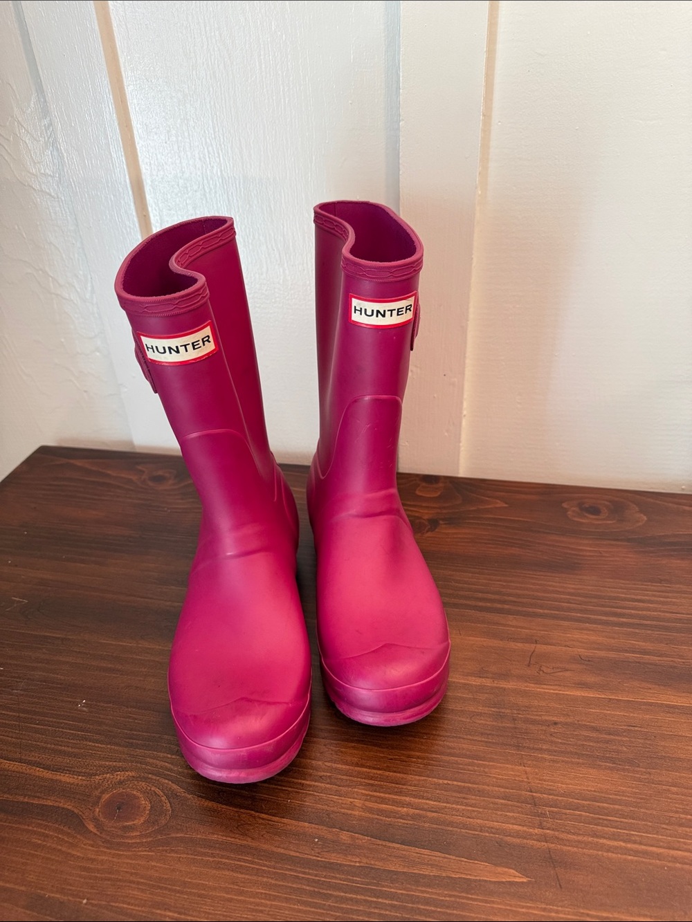 Hunter Original Short Rain Boots Magenta Pink Matte Rubber Wellies Women’s 7 - Picture 11 of 12